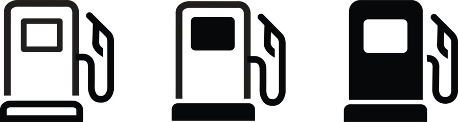 Fuel icon set. Gas station icons or signs. Engine oil icon symbol. Transport petrol pump collection. Vector illustration