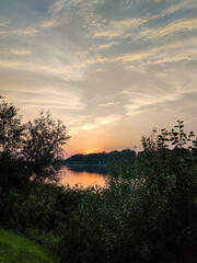 sunset over lake