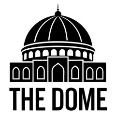 Dome of the rock complex silhouette vector illustration
