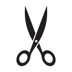 scissor vector art silhouette icon on white background