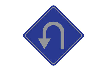 Fototapeta premium U-turn symbol and traffic sign vector illustration