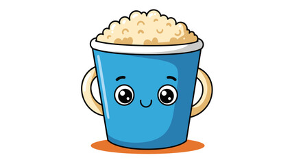Cute Cartoon Popcorn Bucket with Happy Face