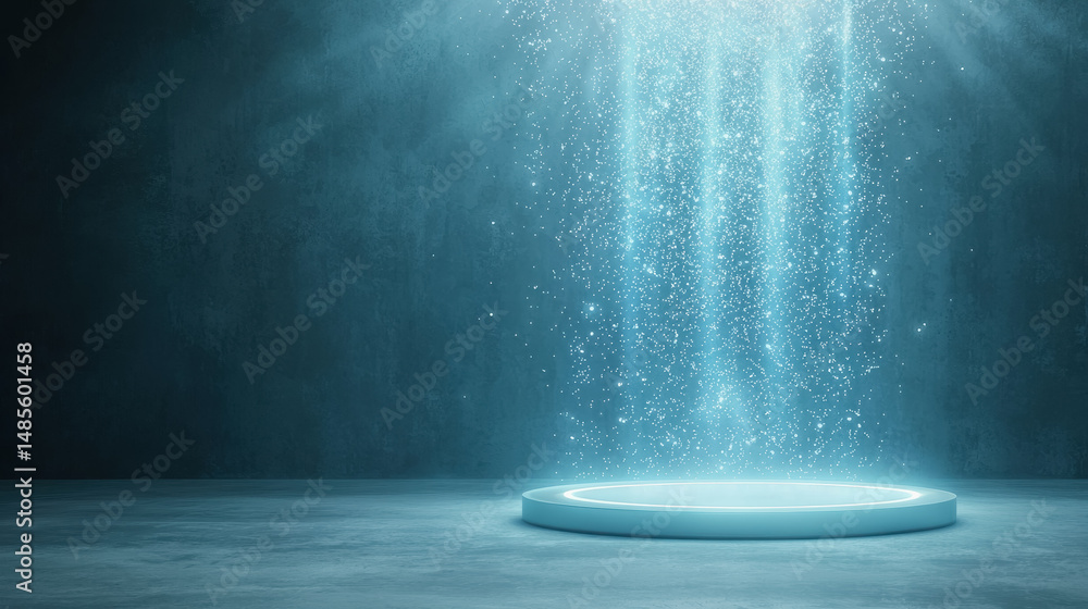 Poster radiant light emerging from a hole creating a futuristic hologram effect in a captivating digital il