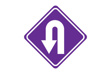 U-turn symbol and traffic sign vector illustration