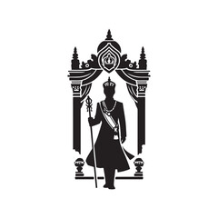 Kings Birth Day Silhouette Vector Illustration, Solid White Background.