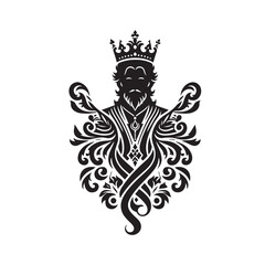 Kings Birth Day Silhouette Vector Illustration, Solid White Background.