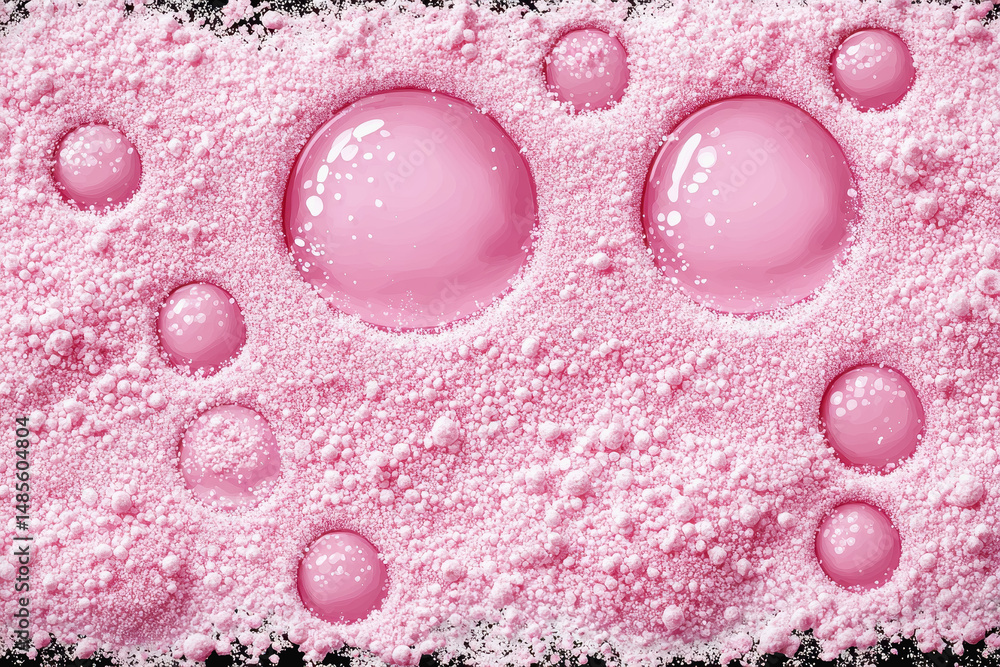 Aufkleber charming pink bubbles on a black background creating a striking contrast and playful visual experien