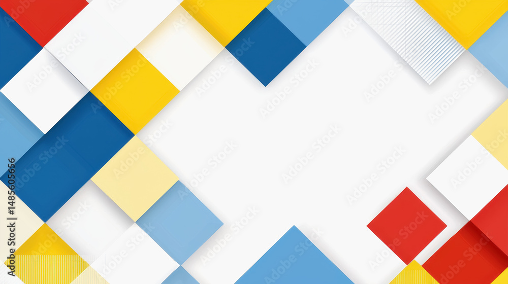 Poster vibrant and colorful geometric pattern composed of various shapes perfect for modern artistic design