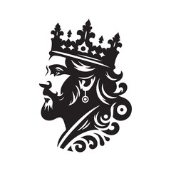 Kings Birth Day Silhouette Vector Illustration, Solid White Background.