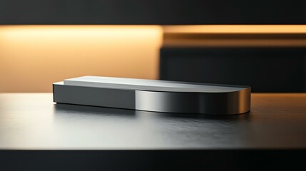 A realistic molding cutter mockup with a precision blade, placed on a table