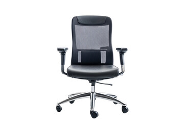 a black office chair with a zebra print back