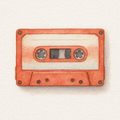 Obraz premium Vintage cassette tape illustration.