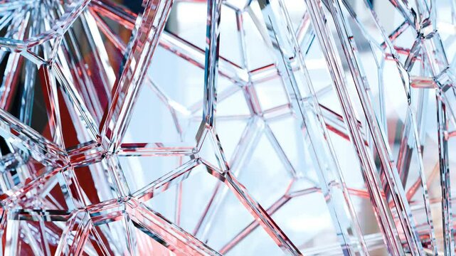 Gradient Abstract multilayer glass, kaleidoscope fractal, geometric triangles patterns moving, colorful art and morphing Texture Background, VJ clip, Mesmerizing glass Triangles, realistic 3d render

