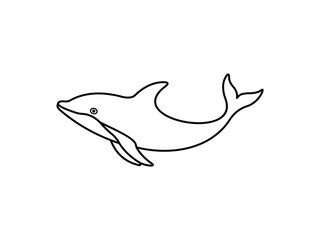 Cartoon dolphin coloring vector illustration