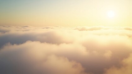 Fototapeta premium Golden Hour Above the Clouds A Serene Aerial View of a Sunlit Sky