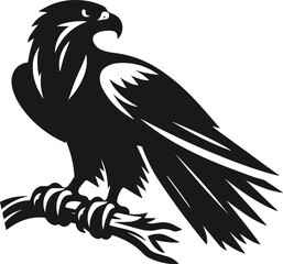 Silhouette of a black eagle vector drawing