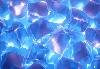 Close-up of many vibrant ice cubes