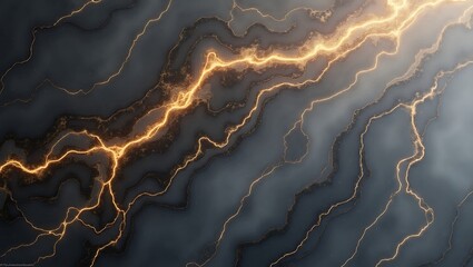 Abstract Marble Texture Dark Grey and Gold Veins Background
