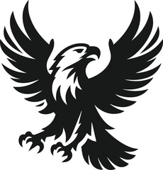Silhouette of a black eagle vector drawing