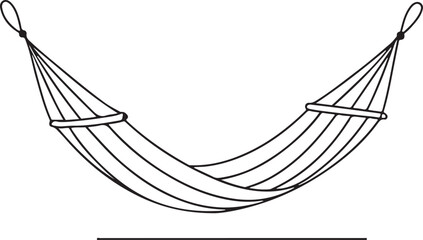 Clean Line Drawing of a Hammock in Minimalist Style