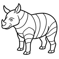 Minimalist Onyx Rhino Outline