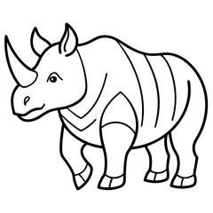 Minimalist Onyx Rhino Outline