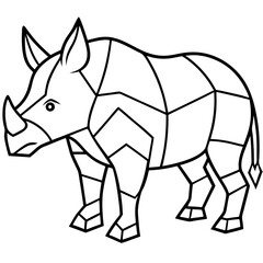 Minimalist Onyx Rhino Outline