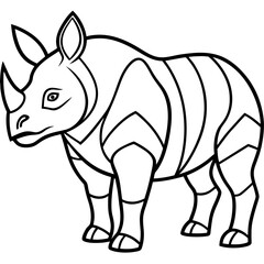 Minimalist Onyx Rhino Outline