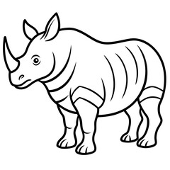 Minimalist Onyx Rhino Outline