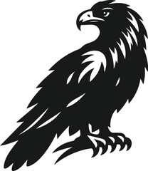 Silhouette of a black eagle vector drawing