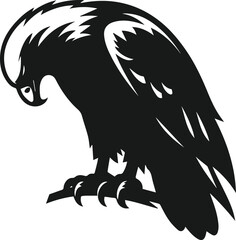 Silhouette of a black eagle vector drawing