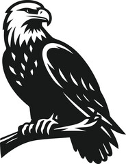 Silhouette of a black eagle vector drawing
