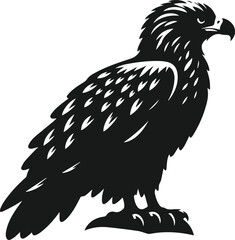 Silhouette of a black eagle vector drawing
