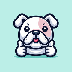 Fototapeta premium Strong Muscular Bulldog Mascot Character Illustration in Cartoon Vector Style for Sports Team Identity Emblem Logo Design with Angry Face Expression and Fierce Look for Branding and Promotion