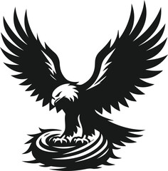 Silhouette of a black eagle vector drawing