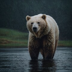 Obraz premium brown bear sitting on the ground