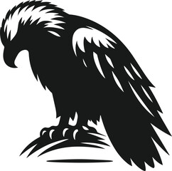 Silhouette of a black eagle vector drawing