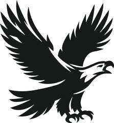 Silhouette of a black eagle vector drawing