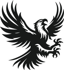 Silhouette of a black eagle vector drawing