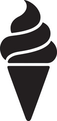 Ice Cream Icon Silhouette in Dessert Vector Style