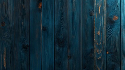 Obraz premium Blue wooden paneling featuring natural wood knots and vertical planks