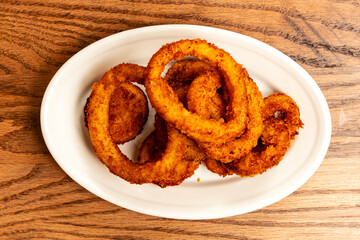 onion rings on a plate