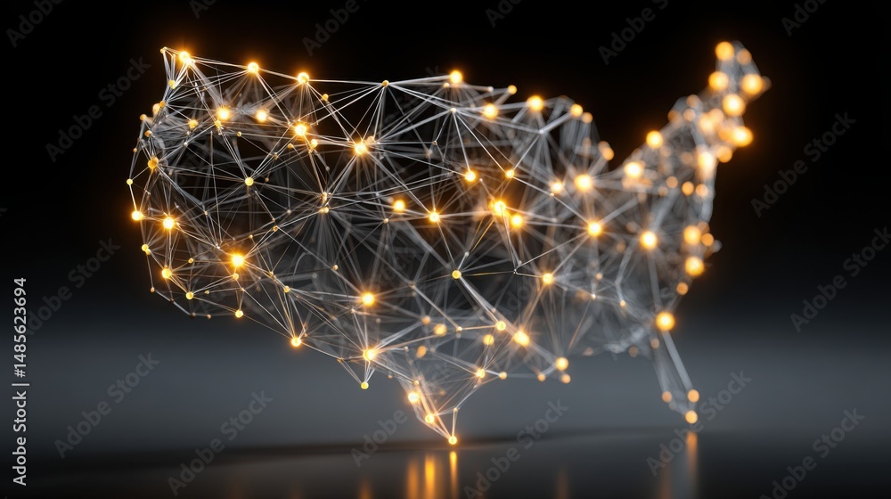 Poster abstract network of connected lines illustrating complex relationships in a blockchain environment