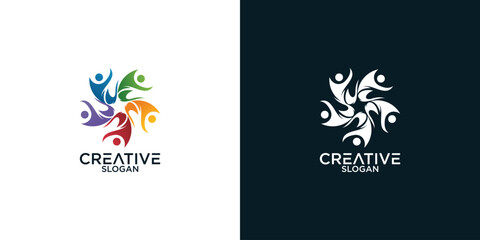 People Family logo design vector	