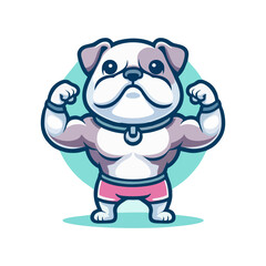 Bulldog Mascot Dog Illustration Design for Animal Logo Gaming Club Sports Team Fierce Aggressive Character Head Angry Tough Badge Fighter Pet Modern Wild Cool Vintage Digital Identity
