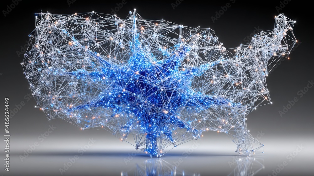 Aufkleber a network of connected lines representing blockchain-native budget allocation icon concept in the un