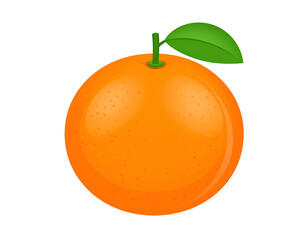 Vibrant orange fruit with leaf