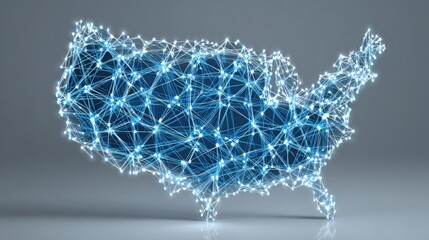 A comprehensive map of the united states illustrating blockchain-fueled gdp forecast engine and economic insights