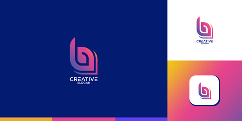 letter b molecule abstract logo vector design © anello