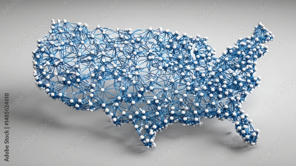 Aufkleber the united states visualized with blockchain economic contract icon concept for self-executing agree